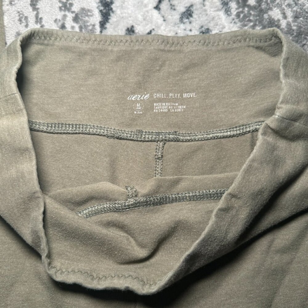Aerie Light Army Green Cotton Medium Long Leggings - Picture 10 of 10